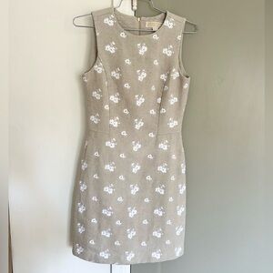 Michael Kors 100% linen sleeveless embroidered dress XS/00